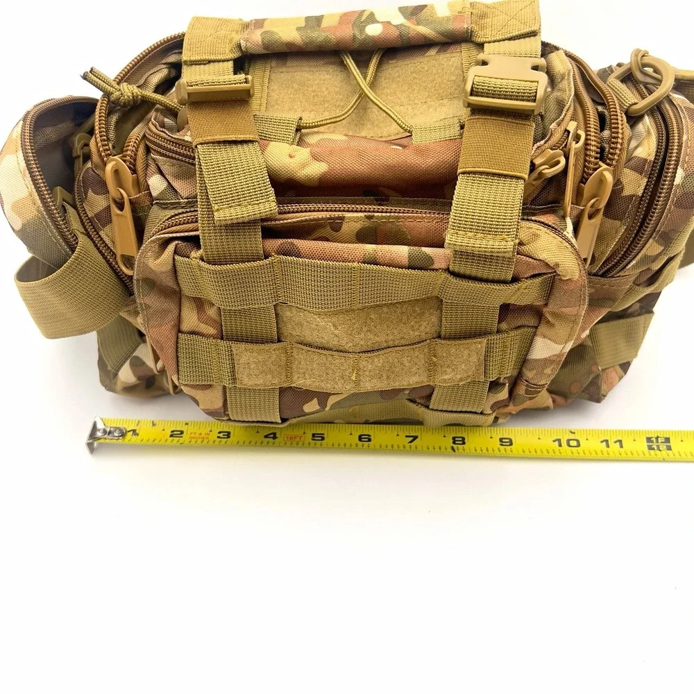 Multicam Fishing Tackle Bag Sling Shoulder Pack MOLLE Organizer Camo Gear